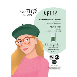 Kelly Maschera viso in alginato per Pelle Secca con Acido IaluronicoLatte di Spirulina